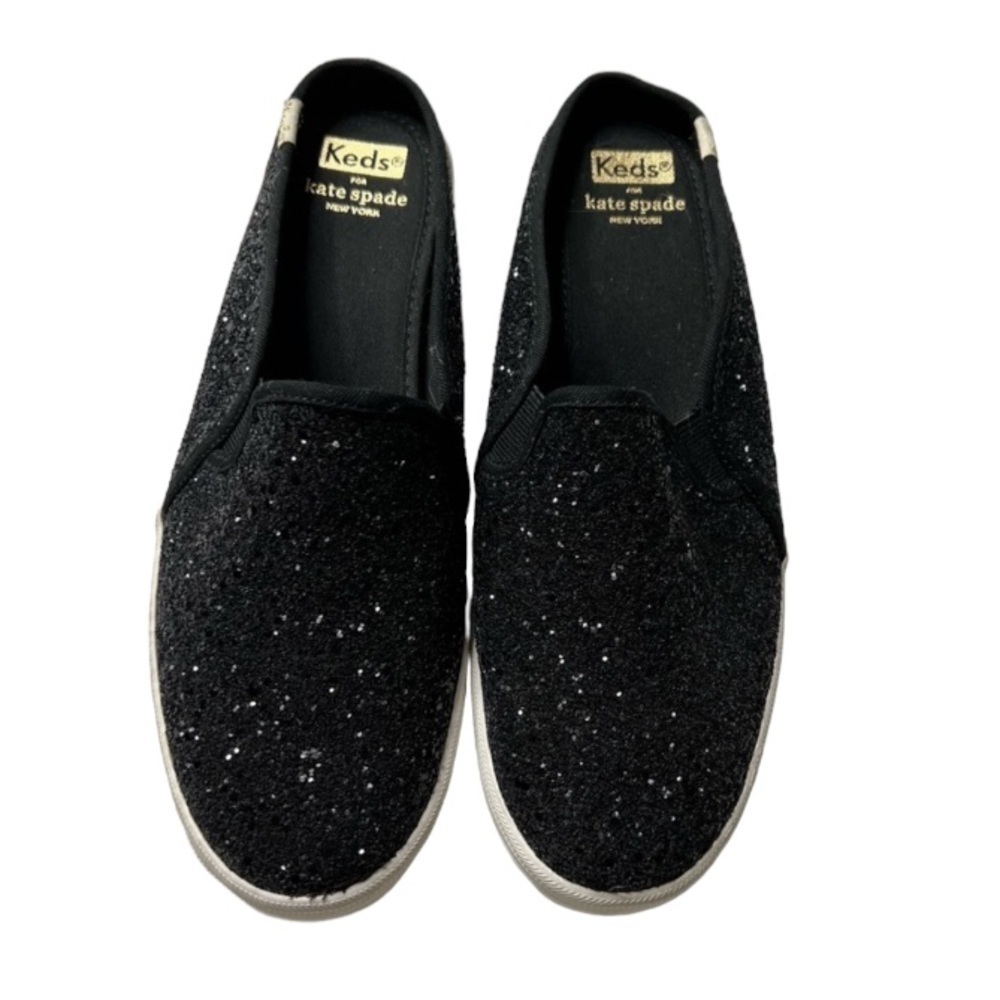 Keds for Kate Spade New York Sz 6.5 black glitter slip on sneaker